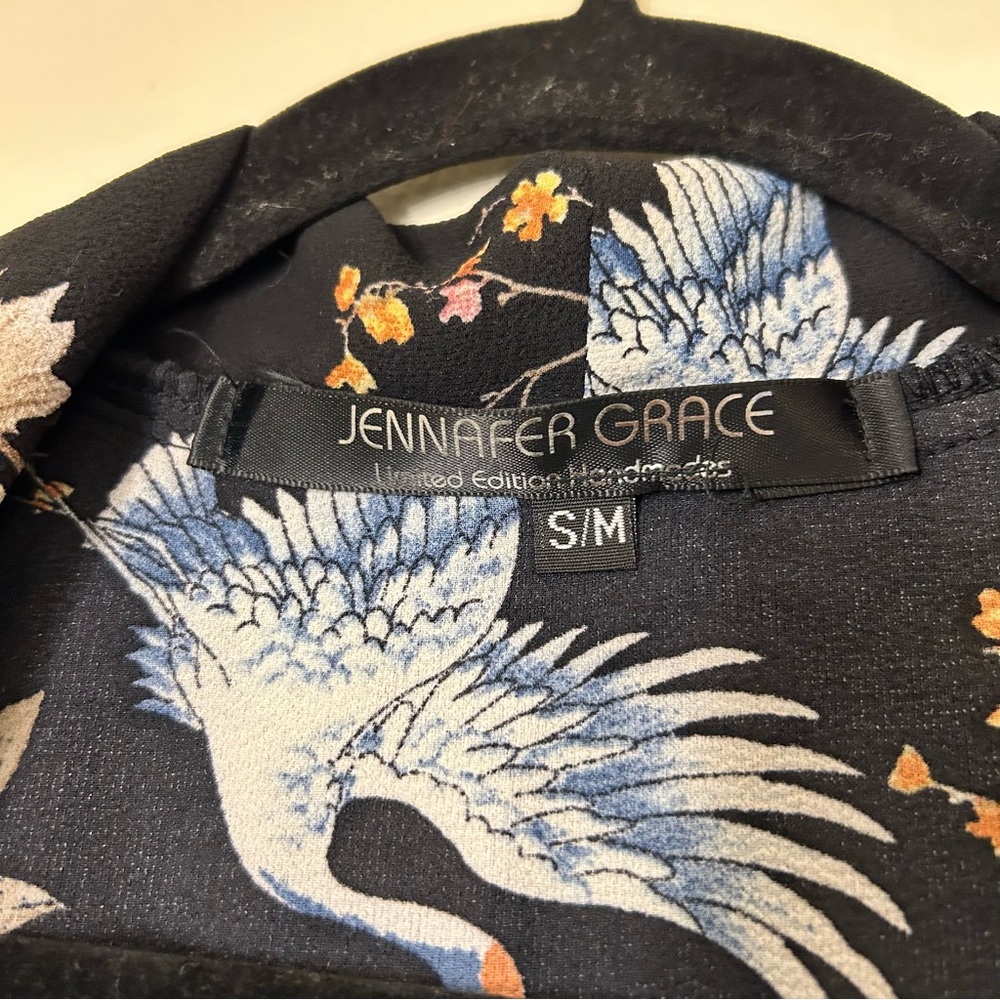Jennafer Grace Crane Floral Duster with Fringe - Picture 10 of 10